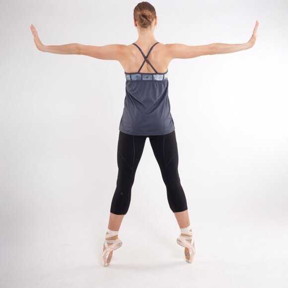 LULULEMON REHEARSAL TANK IN GRAY/WHITE COAL TINTED CANVAS SUPER SIZE 4 - Picture 4 of 8